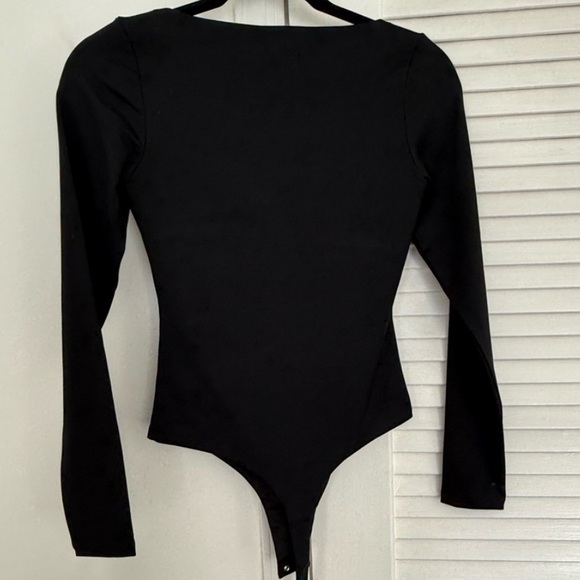 ❤️ klassy network black square neck long sleeve bramisuit bodysuit - Picture 2 of 5